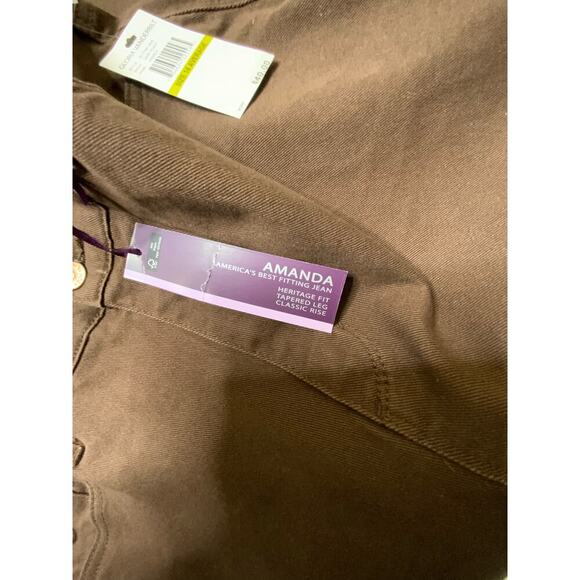 Gloria Vanderbilt Amanda Jeans Womens 14 High Rise Ultra Stretch Dark Roast Wash - Picture 15 of 16